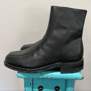 Executive Imperials Miracle Tread Black Leather Apron Toe Boots Size 7 E2